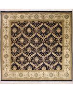7'0x7'1 Pak Persian High Quality Area Rug with Silk & Wool Pile - Floral Paisley Design | Hand-Knotted in Blue