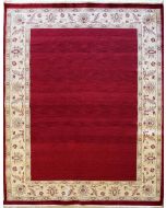 6'6x9'6 Gabbeh Area Rug made using Vegetable dyes with Wool Pile - Solid Design | Hand-Knotted in Red