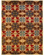 8'0x10'1 Chobi Ziegler Area Rug made using Vegetable dyes with Wool Pile - Ziegler Tribal Geometric Design | Hand-Knotted in Brown