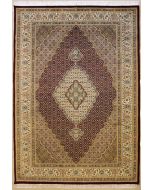 7'1x10'2 Pak Persian High Quality Area Rug with Silk & Wool Pile - Floral Medallion Design | Hand-Knotted in Red