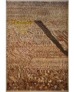 8'0x9'11 Gabbeh Area Rug made using Vegetable dyes with Wool Pile - Striped Design | Hand-Knotted Multicolored | 8x10 Double Knot Rug