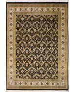 8'0x10'2 Pak Persian High Quality Area Rug with Silk & Wool Pile - Floral Paisley Design | Hand-Knotted in Black