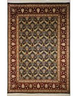 8'2x10'2 Pak Persian High Quality Area Rug with Silk & Wool Pile - Floral Paisley Design | Hand-Knotted in Black