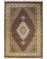 7'0x10'9 Pak Persian High Quality Area Rug with Silk & Wool Pile - Floral Medallion Design | Hand-Knotted in Red