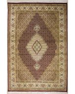 8'0x10'9 Pak Persian High Quality Area Rug with Silk & Wool Pile - Floral Medallion Design | Hand-Knotted in Red