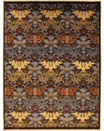 9'0x12'1 Chobi Ziegler Area Rug made using Vegetable dyes with Wool Pile - Floral Design | Hand-Knotted in Blue