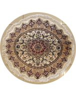 3'3x3'0 Pak Persian Area Rug with Silk & Wool Pile - Floral Design | Hand-Knotted in Ivory