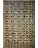 9'0x11'8 Chobi Ziegler Area Rug made using Vegetable dyes with Wool Pile - Geometric Design | Hand-Knotted in White