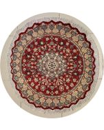 4'0x4'0 Pak Persian Area Rug with Silk & Wool Pile - Floral Design | Hand-Knotted in Red