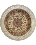 3'2x3'1 Pak Persian High Quality Area Rug with Silk & Wool Pile - Floral Design | Hand-Knotted in White