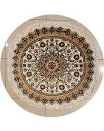 4'1x4'0 Pak Persian Area Rug with Silk & Wool Pile - Floral Design | Hand-Knotted in Ivory