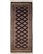 2'1x5'10 Bokhara Jaldar Area Rug with Wool Pile - Geometric Diamond Design | Hand-Knotted in Blue