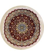 4'1x4'1 Pak Persian Area Rug with Silk & Wool Pile - Floral Design | Hand-Knotted in Red