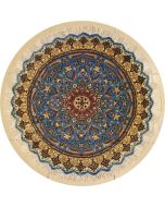4'2x4'3 Pak Persian Area Rug with Silk & Wool Pile - Floral Design | Hand-Knotted in Greenish Blue