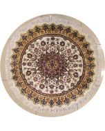 4'2x4'1 Pak Persian Area Rug with Silk & Wool Pile - Floral Design | Hand-Knotted in Ivory