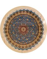 4'2x4'4 Pak Persian Area Rug with Silk & Wool Pile - Floral Design | Hand-Knotted in Greenish Blue