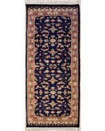 2'0x6'3 Pak Persian Area Rug with Silk & Wool Pile - Floral Design | Hand-Knotted in Blue