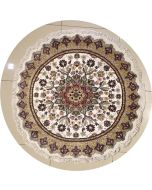 4'0x4'0 Pak Persian Area Rug with Silk & Wool Pile - Floral Design | Hand-Knotted in Ivory