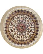 4'1x4'2 Pak Persian Area Rug with Silk & Wool Pile - Floral Design | Hand-Knotted in Ivory