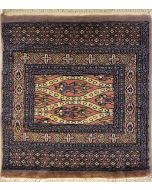 1'11x2'7 Bokhara Jaldar Area Rug with Wool Pile - Geometric Design | Hand-Knotted in Beige