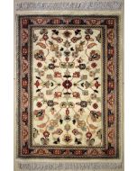2'0x2'11 Pak Persian Area Rug with Silk & Wool Pile - Floral Design | Hand-Knotted in Ivory