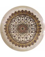 5'0x5'0 Pak Persian Area Rug with Silk & Wool Pile - Floral Design | Hand-Knotted in Ivory