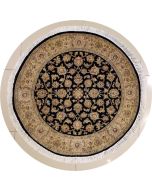 4'1x4'0 Pak Persian High Quality Area Rug with Wool Pile - Floral Design | Hand-Knotted in Blue