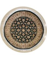 4'0x4'0 Pak Persian High Quality Area Rug with Silk & Wool Pile - Floral Design | Hand-Knotted in Green