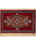 1'9x2'3 Pak Persian High Quality Area Rug with Silk & Wool Pile - Floral Design | Hand-Knotted in Red