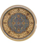 4'1x4'1 Pak Persian High Quality Area Rug with Wool Pile - Floral Design | Hand-Knotted in Greenish Blue
