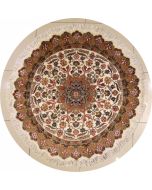 5'1x5'3 Pak Persian Area Rug with Silk & Wool Pile - Floral Design | Hand-Knotted in Ivory