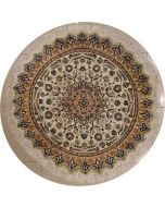 5'2x5'3 Pak Persian Area Rug with Silk & Wool Pile - Floral Design | Hand-Knotted in Ivory