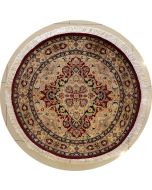 4'0x4'1 Pak Persian High Quality Area Rug with Wool Pile - Floral Design | Hand-Knotted in Red