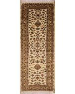2'7x8'1 Pak Persian Area Rug with Silk & Wool Pile - Floral Design | Hand-Knotted in Ivory
