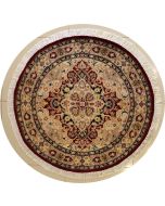 4'0x4'1 Pak Persian High Quality Area Rug with Wool Pile - Floral Design | Hand-Knotted in Red