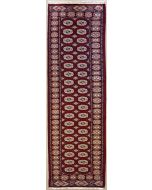 2'6x9'9 Bokhara Jaldar Area Rug with Wool Pile - Special Mori Bokhara Elephant Foot Design | Hand-Knotted in Red