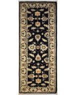 2'0x6'2 Chobi Ziegler Area Rug made using Vegetable dyes with Wool Pile - Floral Design | Hand-Knotted in Blue