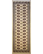 2'7x9'2 Bokhara Jaldar Area Rug with Wool Pile - Special Mori Bokhara Elephant Foot Design | Hand-Knotted in White