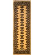 2'7x9'9 Bokhara Jaldar Area Rug with Wool Pile - Geometric Elephant Foot Design | Hand-Knotted in Beige