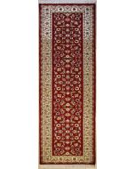 2'8x10'1 Pak Persian Area Rug with Silk & Wool Pile - Floral Design | Hand-Knotted in Red