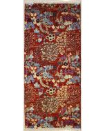 2'6x6'1 Chobi Ziegler Area Rug made using Vegetable dyes with Wool Pile - Floral Design | Hand-Knotted in Red