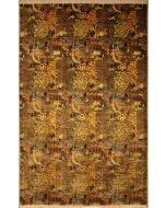 6'6"x10'4" Reinvigorating Floral Chobi Ziegler Rug in Gorgeous Brown, Gold & Reddish Brown, New 6.5x10 Wool Double Knot Perfection, Hand-Knotted Contemporary Rug, qk08874 