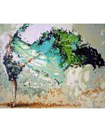 The Electrifying Manifestation: "Whirlwind" in Divine Grey, Beige & Turquoise, Brushwork in 16x20(in) Acrylic on Canvas painting, Impressionism / Everyday Life Art, pal5