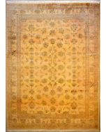 8'9"x11'10" Spectacular Floral Pak Persian Rug in Spellbinding Gold, Beige & Reddish Brown, New 9x12 Wool Double Knot Marvel, Hand-Knotted Mahal Rug, qk8416 