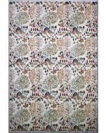 6'4x10'2 Chobi Ziegler Area Rug made using Vegetable dyes with Wool Pile - Floral Design | Hand-Knotted in White