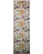 3'2x12'5 Chobi Ziegler Area Rug made using Vegetable dyes with Wool Pile - Floral Design | Hand-Knotted in White