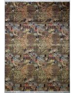 5'5x7'8 Chobi Ziegler Area Rug made using Vegetable dyes with Wool Pile - Floral Design | Hand-Knotted in Brown