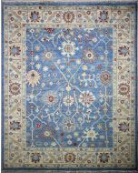 8'0x10'2 Chobi Ziegler Area Rug made using Vegetable dyes with Wool Pile - Floral Design | Hand-Knotted in Grey