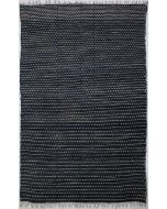 3'6"x6'7" Delightful Solid Gabbeh Rug in Bewitching Black, White, New 3.5x6 Wool Kilim Beauty, Hand-Knotted Contemporary Rug, qw31